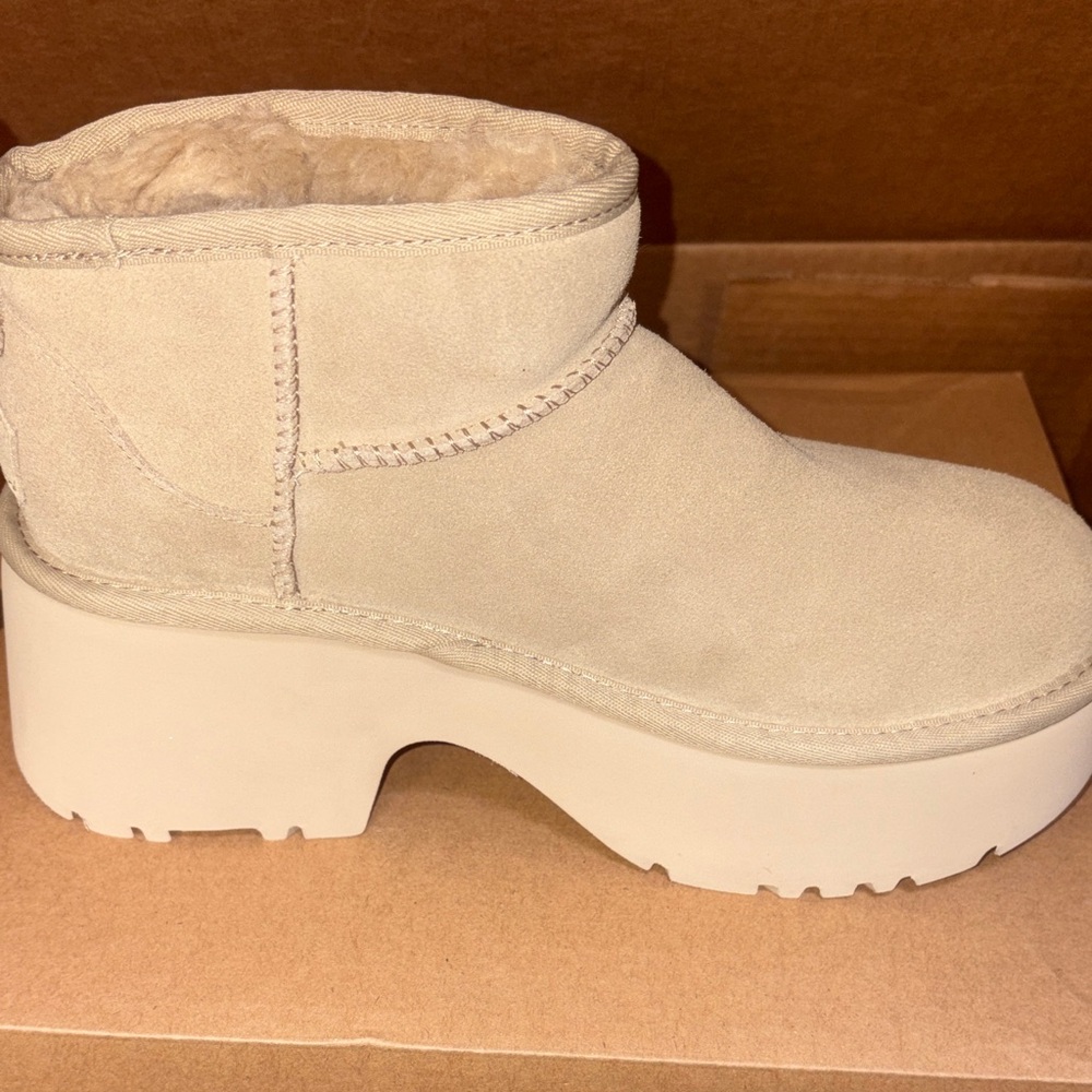 UGG Cream Platform Winter Boots